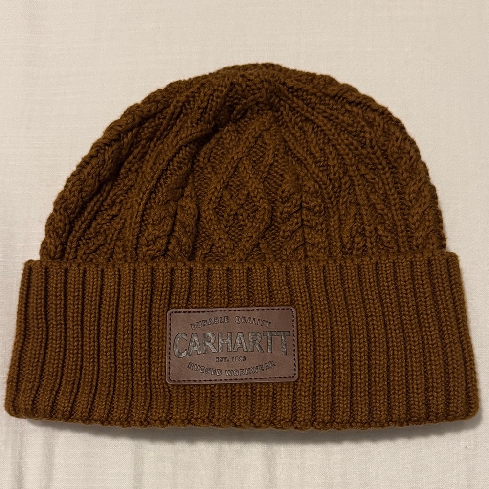 Carhartt Cable Knit Beanie in Rich Brown